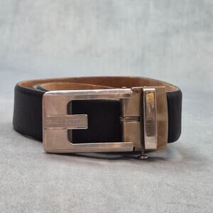 Braun Buffel Black European Leather Belt Size 36 Made In Germany